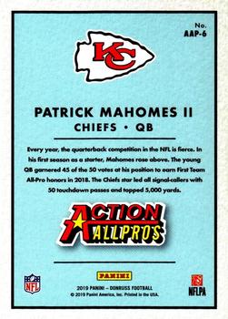 2019 Donruss - Action All-Pros #AAP-6 Patrick Mahomes II Back