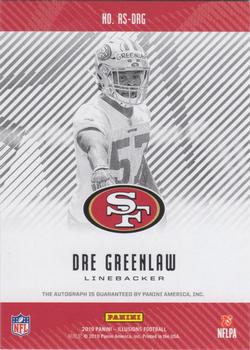 2019 Panini Illusions - Rookie Signs Orange #RS-DRG Dre Greenlaw Back