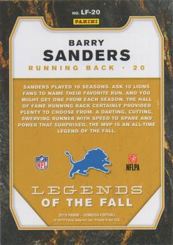 2019 Donruss - Legends of the Fall Red #LF-20 Barry Sanders Back