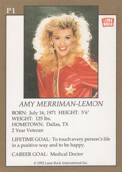 1992 Lime Rock Pro Cheerleaders - Promos Lime Rock Logo #P1 Amy Merrimann-Lemon Back
