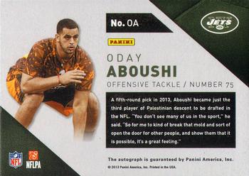 2013 Panini NFL Player of the Day - Autographs #OA Oday Aboushi Back