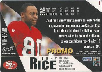 1995 Action Packed - Promos #1 Jerry Rice Back