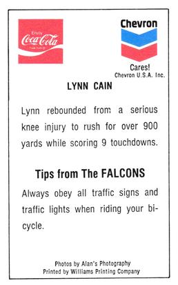 1981 Atlanta Falcons Police #NNO Lynn Cain Back
