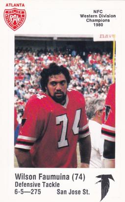1981 Atlanta Falcons Police #NNO Wilson Faumuina Front