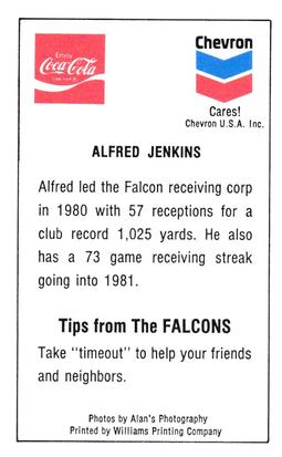 1981 Atlanta Falcons Police #NNO Alfred Jenkins Back