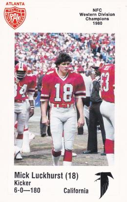 1981 Atlanta Falcons Police #NNO Mick Luckhurst Front