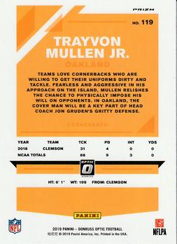 2019 Donruss Optic - Red and Yellow #119 Trayvon Mullen Jr. Back