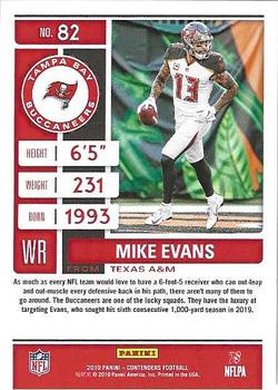 2019 Panini Contenders - Playoff Ticket #82 Mike Evans Back