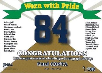 2003-09 TK Legacy Notre Dame Fighting Irish - Worn With Pride Autographs #JN84 Paul Costa Back