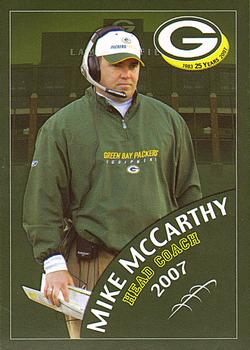 2007 Green Bay Packers Police - John Crawley Agency, Charlie Dahike Barber Shop Mosinee #2 Mike McCarthy Front