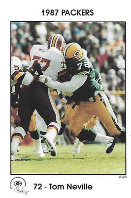 1987 Green Bay Packers Police - Employers Health Insurance, Brown County Arson Task Force, Your Local Law Enforcement Agency #8-25 Tom Neville Front
