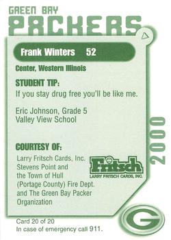 2000 Green Bay Packers Police - Larry Fritsch Cards, Inc., Stevens Point and the Town of Hull (Portage County) Fire Dept. #20 Frank Winters Back