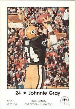 1983 Green Bay Packers Police - First Wisconsin Banks, Your Local Law Enforcement Agency #NNO Johnnie Gray Front