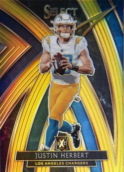 2019 Panini Select - 2020 XRC Prizm Redemption Gold #303 Justin Herbert Front