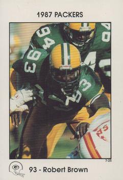 1987 Green Bay Packers Police - State Bank of Chilton, Rod's Zephyr Car Wash, Chilton Police Department #7-25 Robert Brown Front