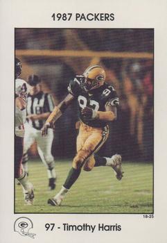 1987 Green Bay Packers Police - State Bank of Chilton, Rod's Zephyr Car Wash, Chilton Police Department #18-25 Tim Harris Front