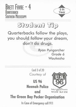1995 Green Bay Packers Police - US 96, Neenah Police Dept. #3 Brett Favre Back