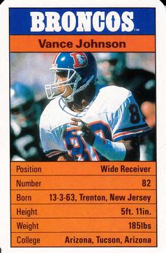 1987 Ace Fact Pack Denver Broncos #NNO Vance Johnson Front