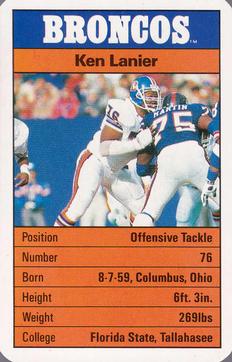 1987 Ace Fact Pack Denver Broncos #NNO Ken Lanier Front