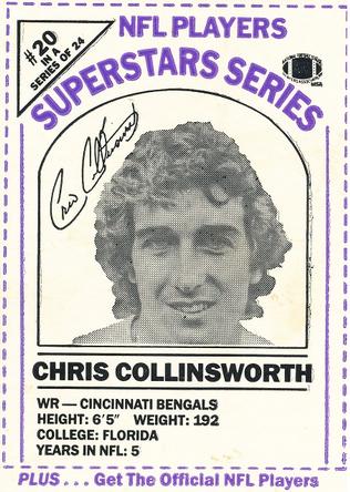1986 DairyPak NFL Players Superstars Series - Blue Letters #20 Cris Collinsworth Front