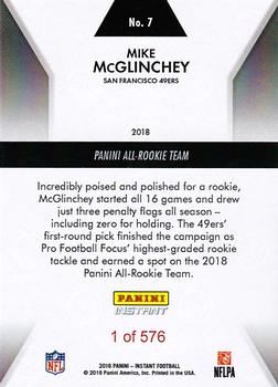 2018 Panini Instant NFL - All-Rookie Team #7 Mike McGlinchey Back