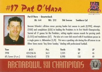 2000 Mercury Printers & Promotions Orlando Predators (AFL) #NNO Pat O'Hara Back