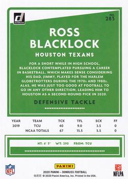 2020 Donruss #283 Ross Blacklock Back