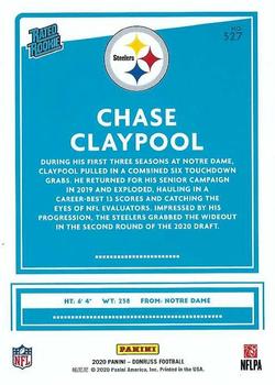 2020 Donruss #327 Chase Claypool Back