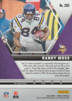 2020 Panini Mosaic #283 Randy Moss Back