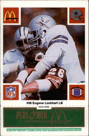 1986 McDonald's Dallas Cowboys - Full Game Pieces - Week 4 Green Tab #NNO Eugene Lockhart Front