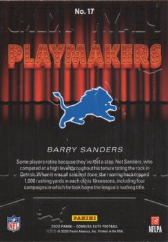 2020 Donruss Elite - Playmakers #17 Barry Sanders Back
