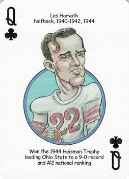 2005 Hero Decks Ohio State Buckeyes Football Heroes Playing Cards #Q♣ Les Horvath Front