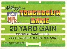 1983 Kellogg's Touchdown Game Stickers #NNO Baltimore Colts Back