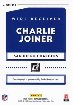 2020 Donruss - Signature Marks #SM-CJ Charlie Joiner Back