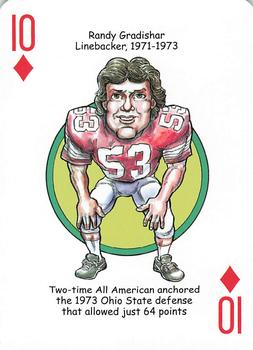 2014 Hero Decks Ohio State Buckeyes Football Heroes Playing Cards #10♦ Randy Gradishar Front