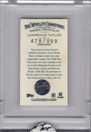 2009 Topps eTopps Allen & Ginter's Super Bowl Champions #15 Lawrence Taylor Back