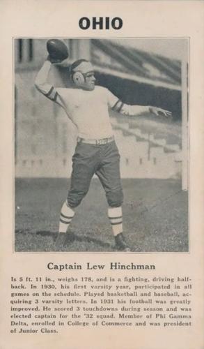 1933 College Captains #NNO Lew Hinchman Front
