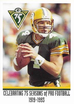1993 Green Bay Packers Police - First National Bank Fox Valley, Goss Auto Body, Town and City of Menasha Police Dept. #9 Brett Favre Front