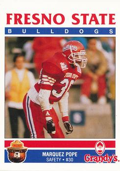 1990-91 Fresno State Bulldogs Smokey #NNO Marquez Pope Front