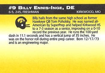 1993 Iowa Hawkeyes #NNO Billy Ennis-Inge Back