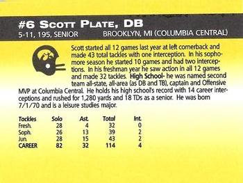 1993 Iowa Hawkeyes #NNO Scott Plate Back