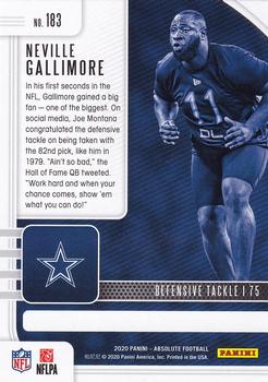 2020 Panini Absolute - Red #183 Neville Gallimore Back
