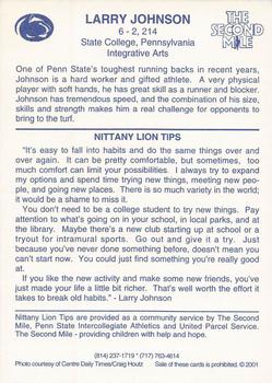 2001 Penn State Nittany Lions #NNO Larry Johnson Back