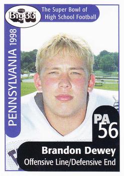1998 Big 33 Pennsylvania High School #NNO Brandon Dewey Front