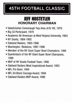 2002 Big 33 Pennsylvania High School #NNO Jeff Hostetler Back