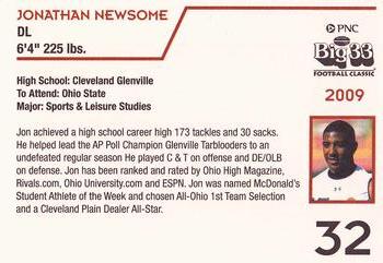 2009 Big 33 Ohio High School #NNO Jonathan Newsome Back
