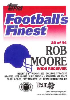 1992 Finest #20 Rob Moore Back