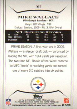 2010 Topps Prime #6 Mike Wallace  Back