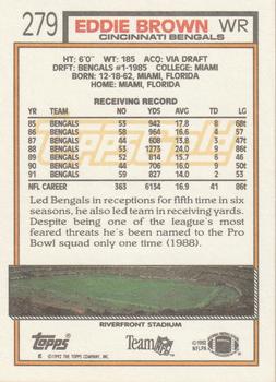 1992 Topps - Gold #279 Eddie Brown Back