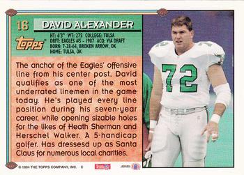 1994 Topps - Special Effects #16 David Alexander Back